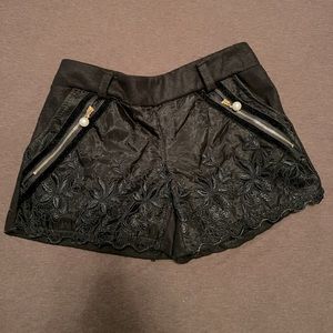 Embroidered Floral Pearl Shorts, XS